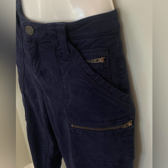 Joie Park Skinny Pants Women’s 27 Navy Blue Back Flap Pockets Zippers Ankle XS S - Picture 9 of 10
